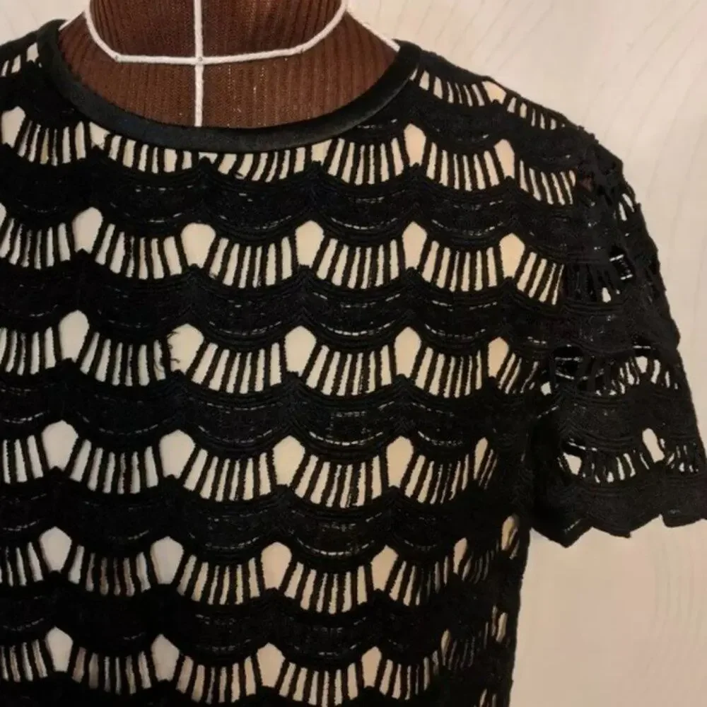Kate Spade Virginia Lace Black & Nude Mini Dress 4